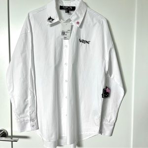 NEW Kuromi x Forever 21 Button Down Long Sleeve Shirt Size M Sanrio